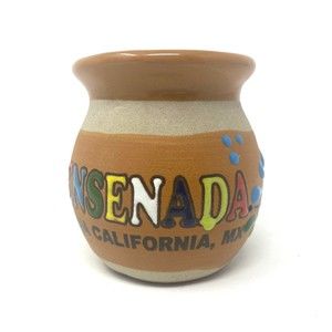 Coffee Mug Ceramic Mexico Ensenada Hand Painted 4”